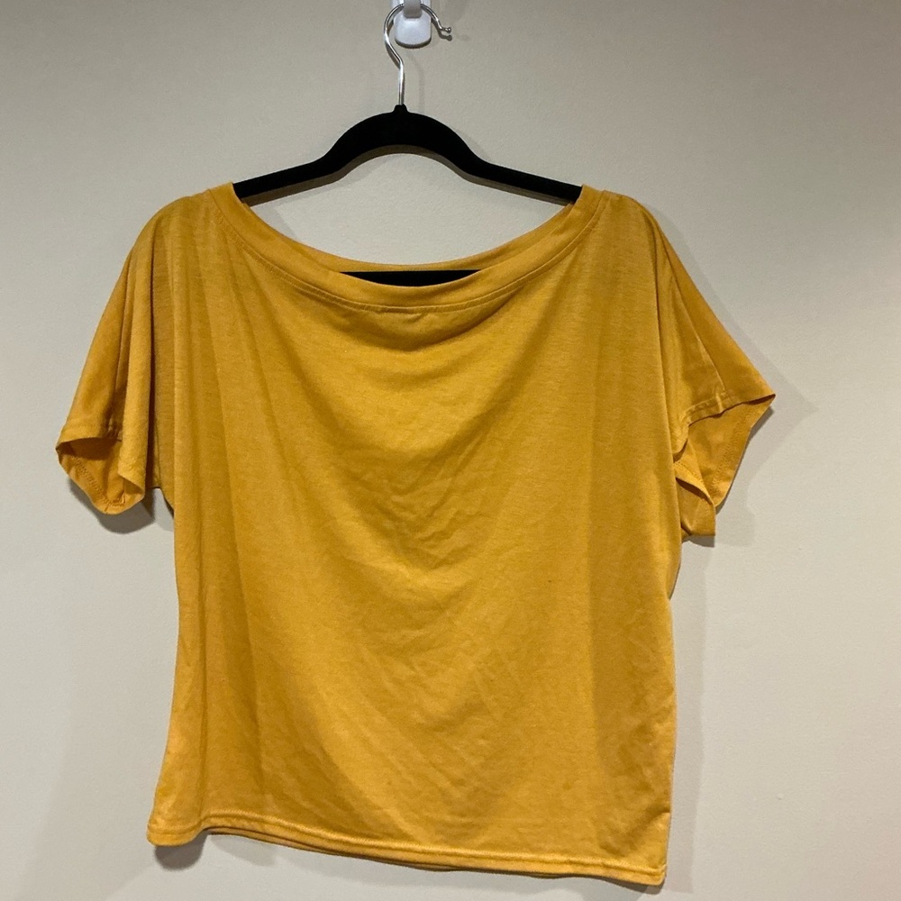 SHEIN Mustard Yellow Short Sleeve Top